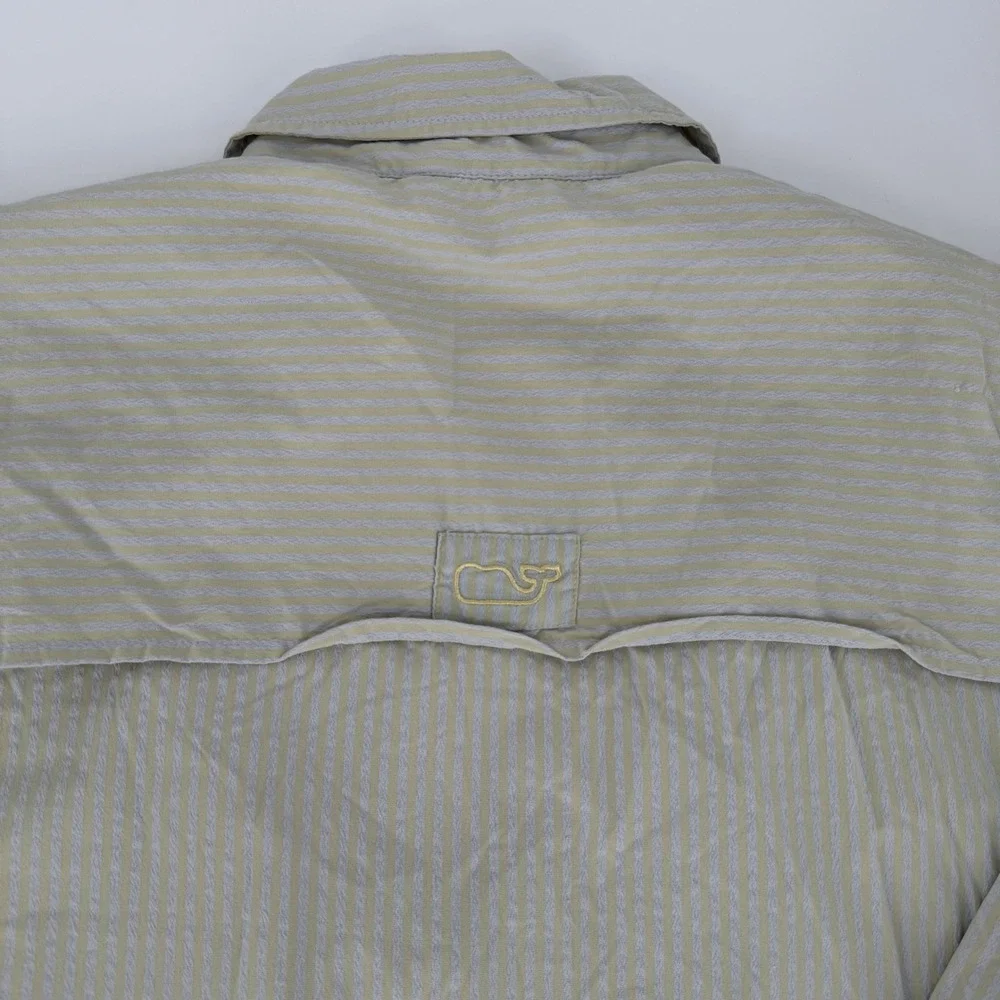 Vineyard Vines Girls Performance‎ Dress Size 16 Green Stripe Long Sleeve